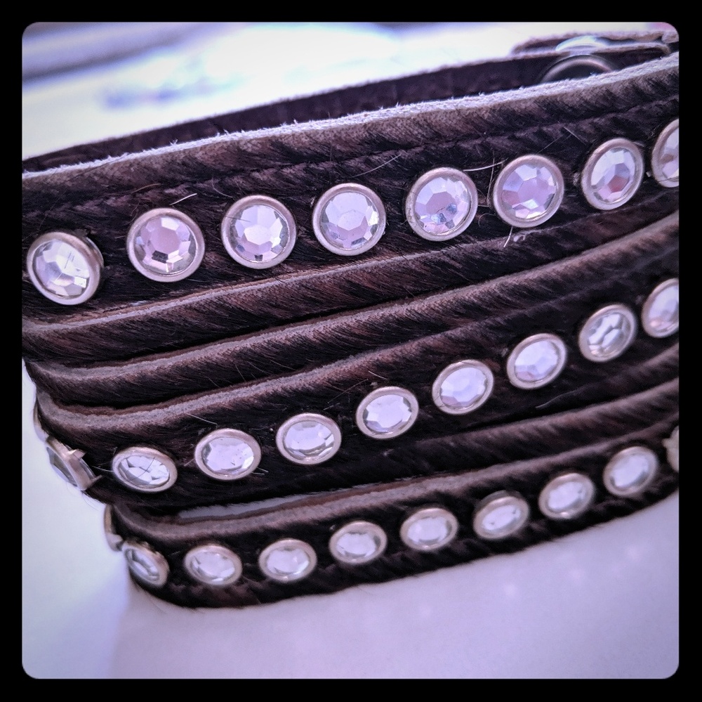 Hair on hide bracelet